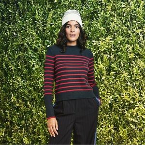 La Ligne Navy and Red Striped Sweater